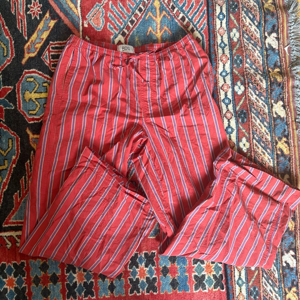 BDG/urban outfitters Red and purple Striped wide leg pants